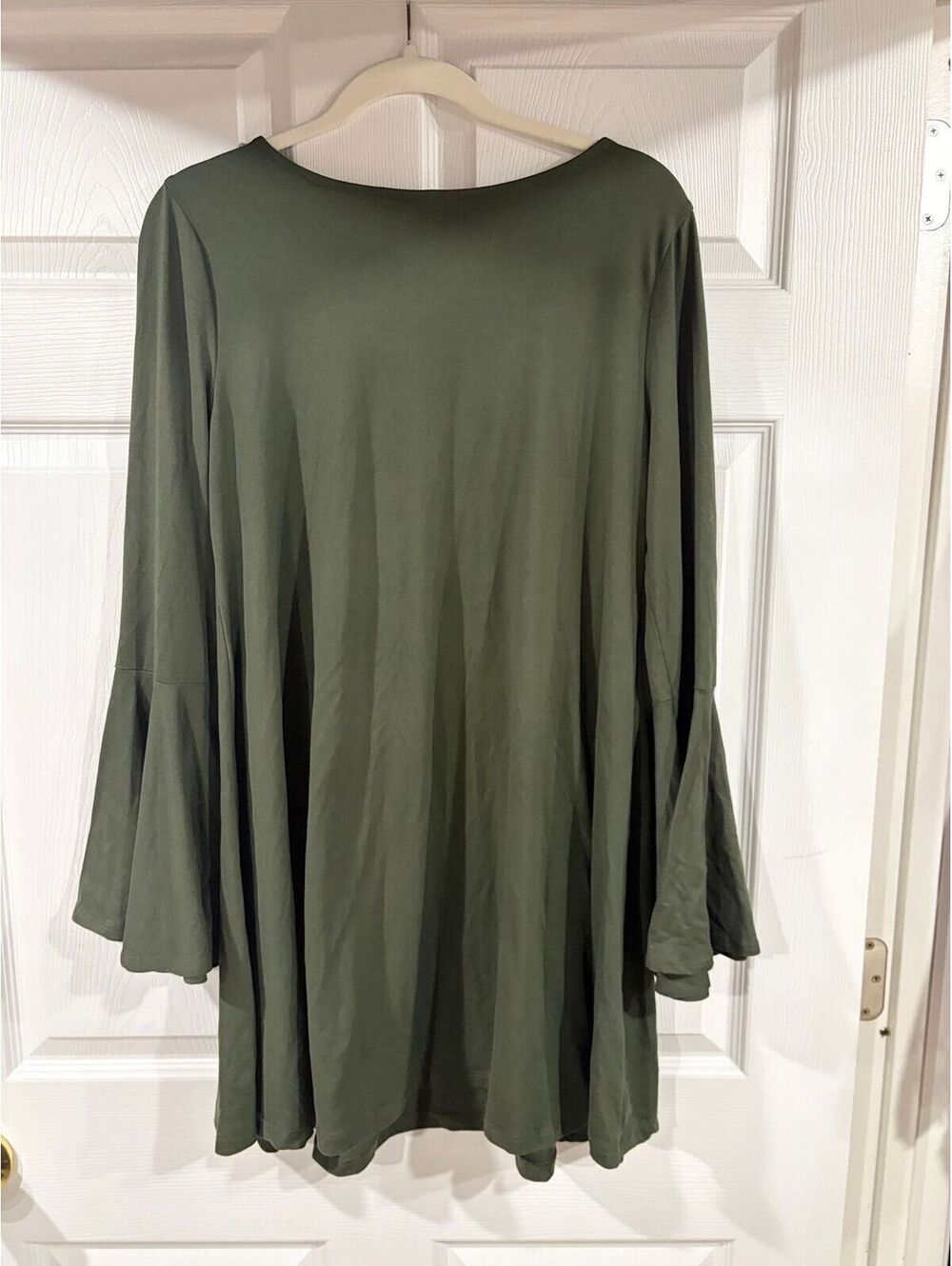 #233 Altered State Green bell sleeve dress